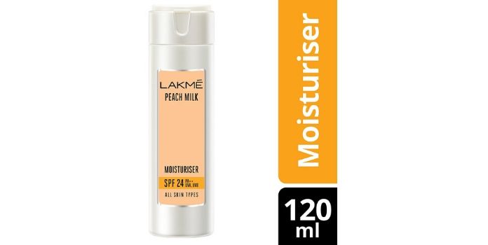 7. Lakme Peach Milk SPF 24 PA Sunscreen Moisturizer